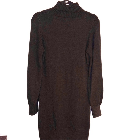 Fortune & Ivy Cable Knit Sweater Dress Size Large Black Turtleneck Pullover - Picture 2 of 10